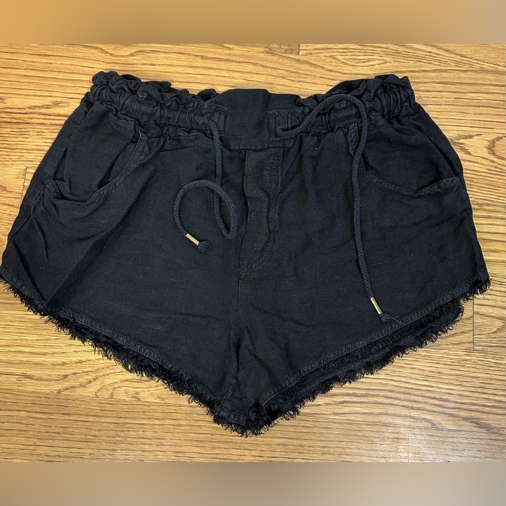 Young Fabulous‎ & Broke High Waist Black Shorts Linen Blend